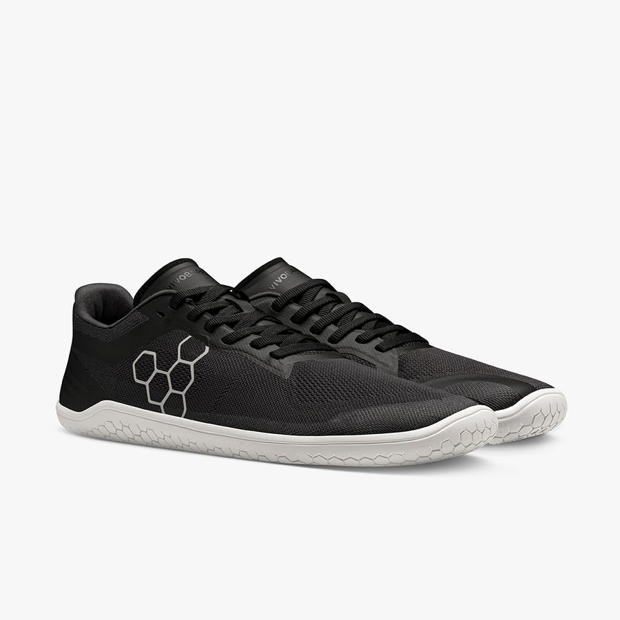 Black Men's Vivobarefoot Geo Racer II Training Shoes | Philippines 0065DFMN